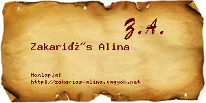 Zakariás Alina névjegykártya